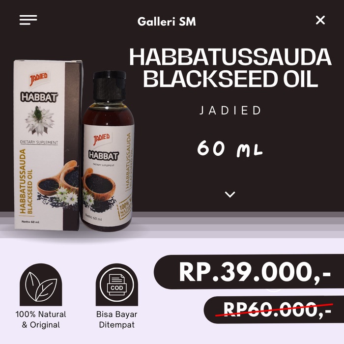 HABBATUSSAUDA JADIED CAIR HABBAT HABASYI BLACKSEED OIL MINYAK HERBAL