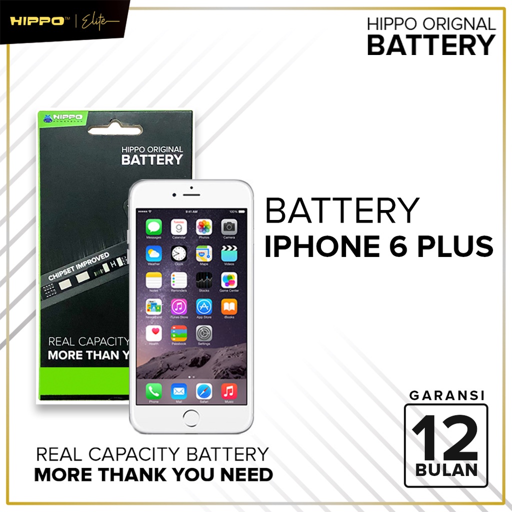 Hippo Baterai ORI 100% Handphone  iPhone 6 Plus 2915mAh  ORI Battery Batere Batu Batre Batrai HP  Garansi Original