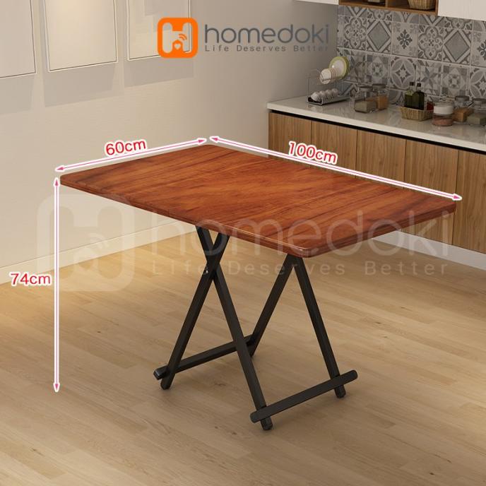 Meja Lipat Portable/ Meja Makan portable/ Meja Lipat Besi/ Meja Kayu