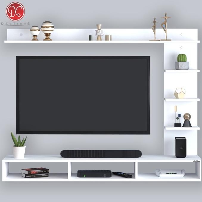 Dections Set Furniture Rak TV Dinding Minimalis Meja TV Tempel Dinding