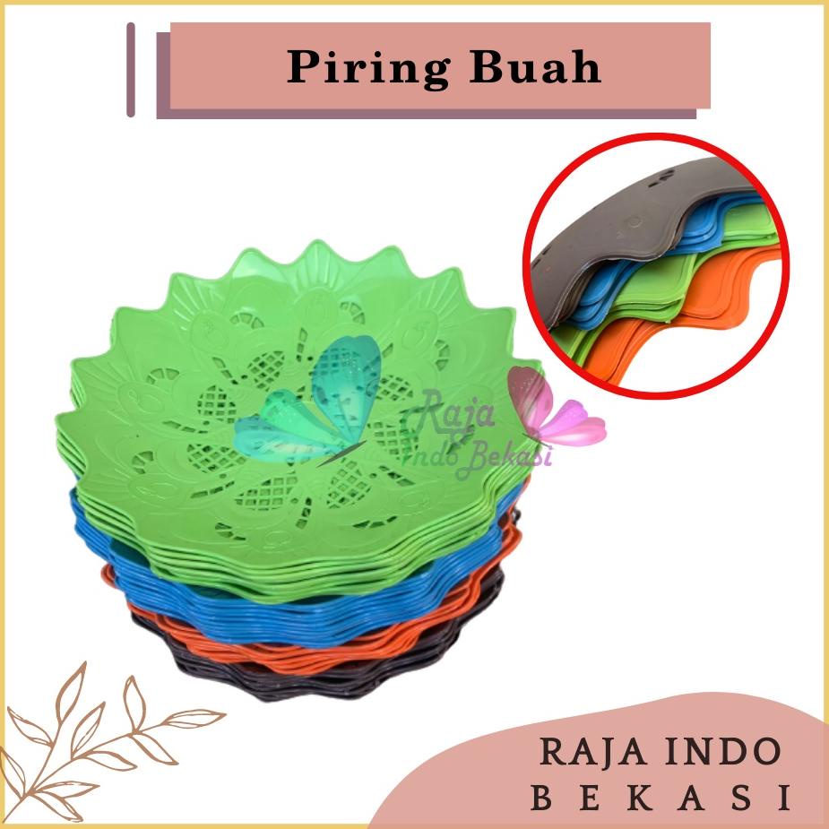 Terbaru Promo Lusinan Piring Plastik Saji Buah Serbaguna Rotan Warna Warni Motif Bunga Murah Termura