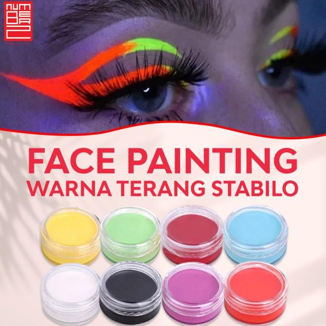 paling diminati] face painting make up merah putih hitam anak oil base halloween kids