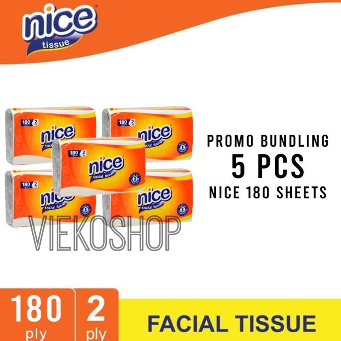 {{{{}}] Promo Paket Tissue Nice Facial Tissue 180 Lembar - 1 Paket isi 5 pcs