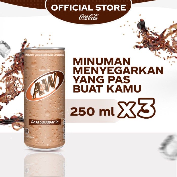 

A&W Minuman Soda - Rasa Sarsaparila - Kaleng 250ml - x3 Pcs