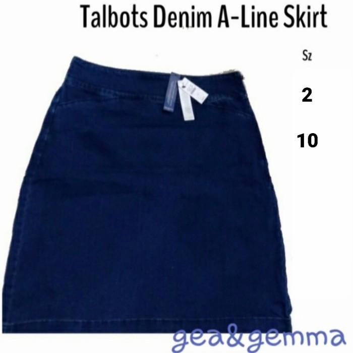 ROK WANITA JEANS TALBOTS DENIM A-LINE UKURAN STANDAR N JUMBO BIG SIZE