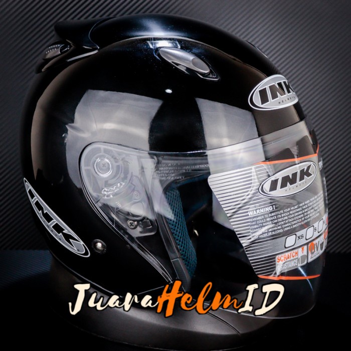 Ink Helm Centro Jet Original Solid / Black / Single Visor Half Face