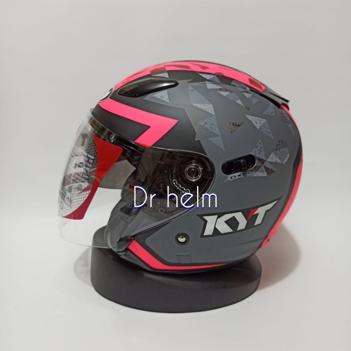 Helm Kyt Dj Maxi Motif Double Visor Half Face