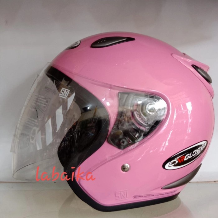 Helm Cargloss Ycn Solid Helm Half Face Single Visor