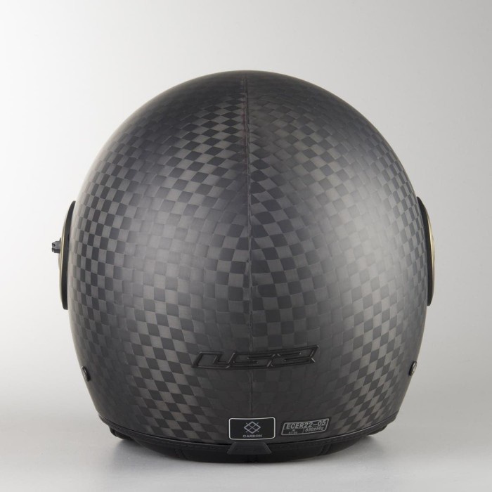 Helm Half Face Ls2 Cabrio Carbon Of597 Double Visor Ringan