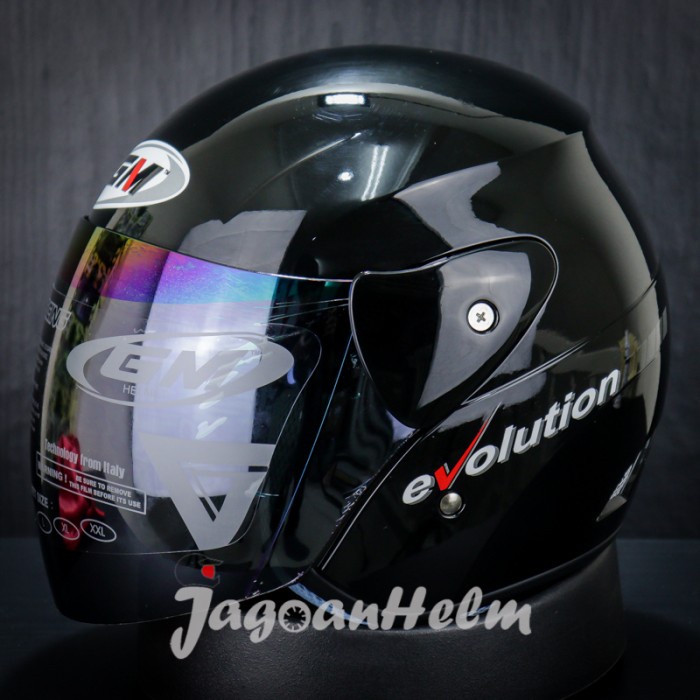 Gm Helm Evo Black Glossy Evolution Solid