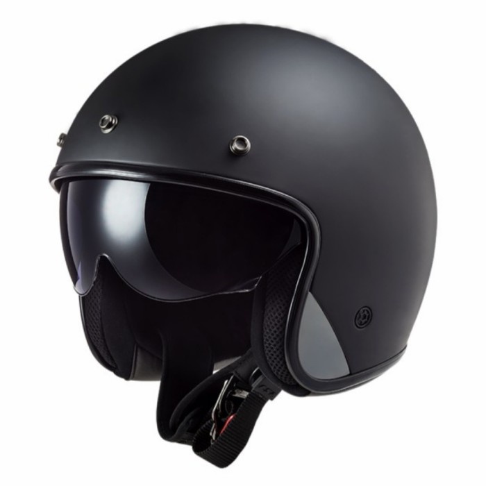 Ls2 Of601 Bob Solid Matt Black Helm Retro Vintage Ls2 Of601