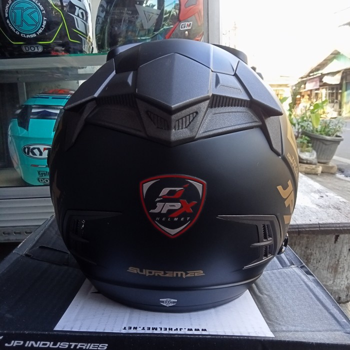 Helm Jpx Supreme 2 Double Visor Hitam Gold Doff -Xl