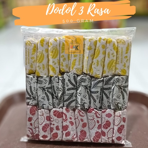 

' dodol garut kartika 3 varian rasa (durian, stawberry, ketan hitam) 500gr