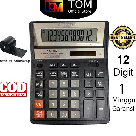 

Kalkulator CT-888X 12 Digit - Calculator Check Dual 2 Power 52