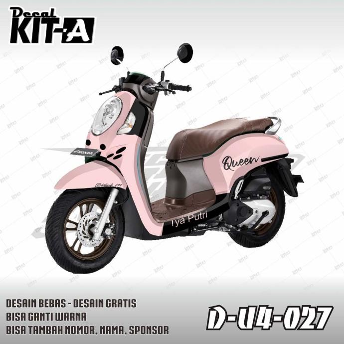 Decal Stiker New Scoopy 2021 Hitam Pink Pastel Black Pink