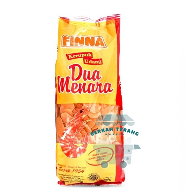

' finna kerupuk udang dua menara 380gr bpom resmi