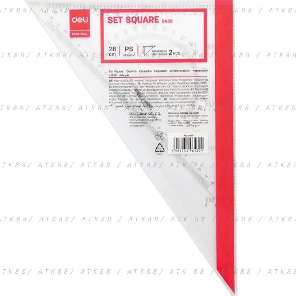

New RecommendedAa1A9 Penggaris Segitiga Deli Set Square 28cm E6430