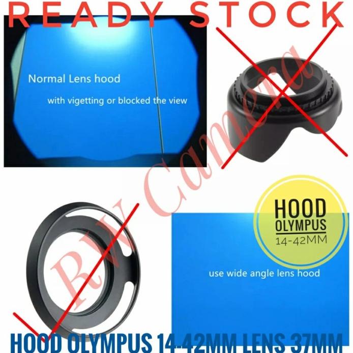 Metal Lens Hood 37Mm Lensa Olympus 14-42 Mm 14-42Mm Wide Angle Olimpus