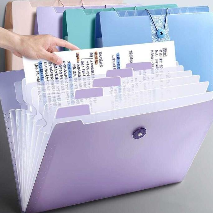 

@#@#@#] Tas Folder Plastik Kertas A4 Multi Layer Storage 12 Grid