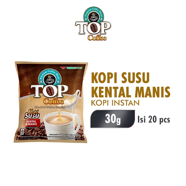 Top Coffee Kopi Susu Kental Manis 3 In 1 Pack 30 gr isi 20 pcs