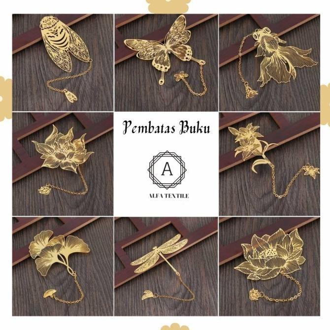 

:0:0:0] Pembatas Buku Besi Ukir Keemasan Copper Bookmark Cuprum