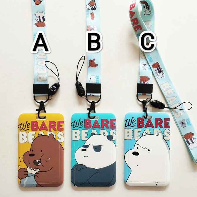 

Produk Unggulan] We Bare Bears ID Card Holder Lanyard 1 Grizzly Panda Ice Bear