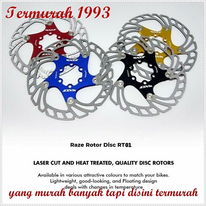 Rotor Raze RT 01 160mm Floating sixbolts Hitam Piringan Sepeda Sparepart Sepeda Termurah