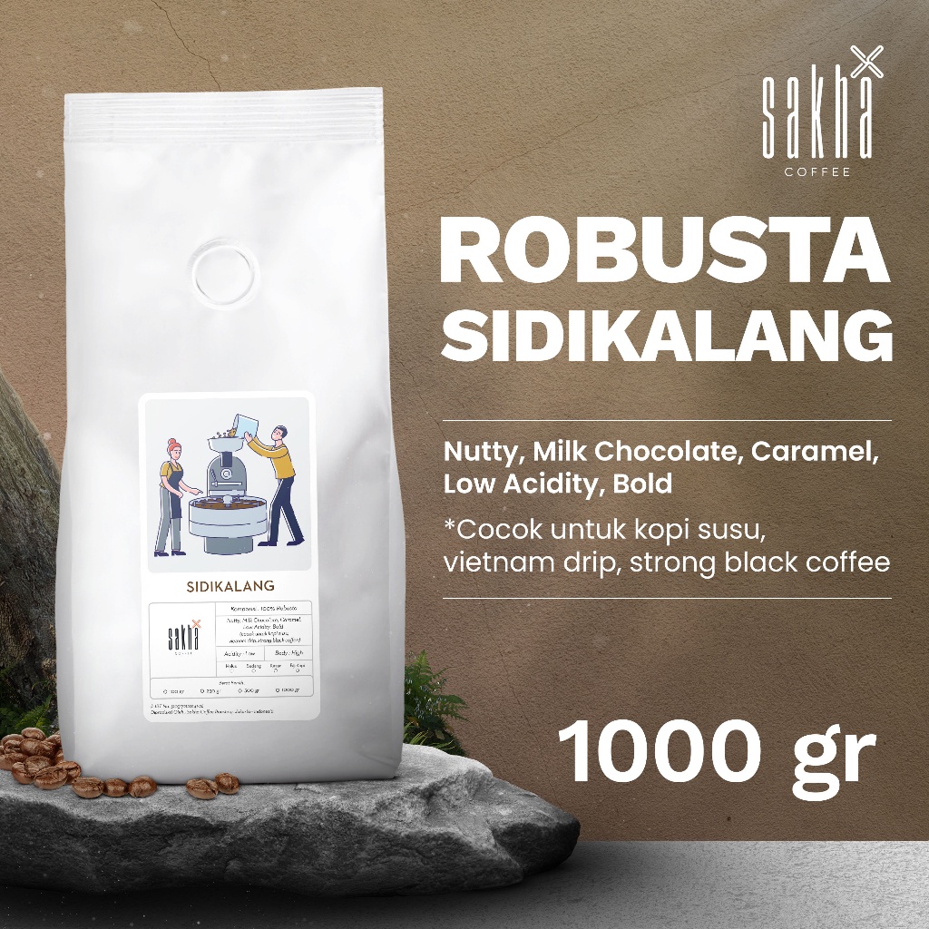 

Kopi Robusta Sidikalang Asli Coffee Roast Bean Espresso Beans 1Kg Biji Bubuk Sakha Roastery