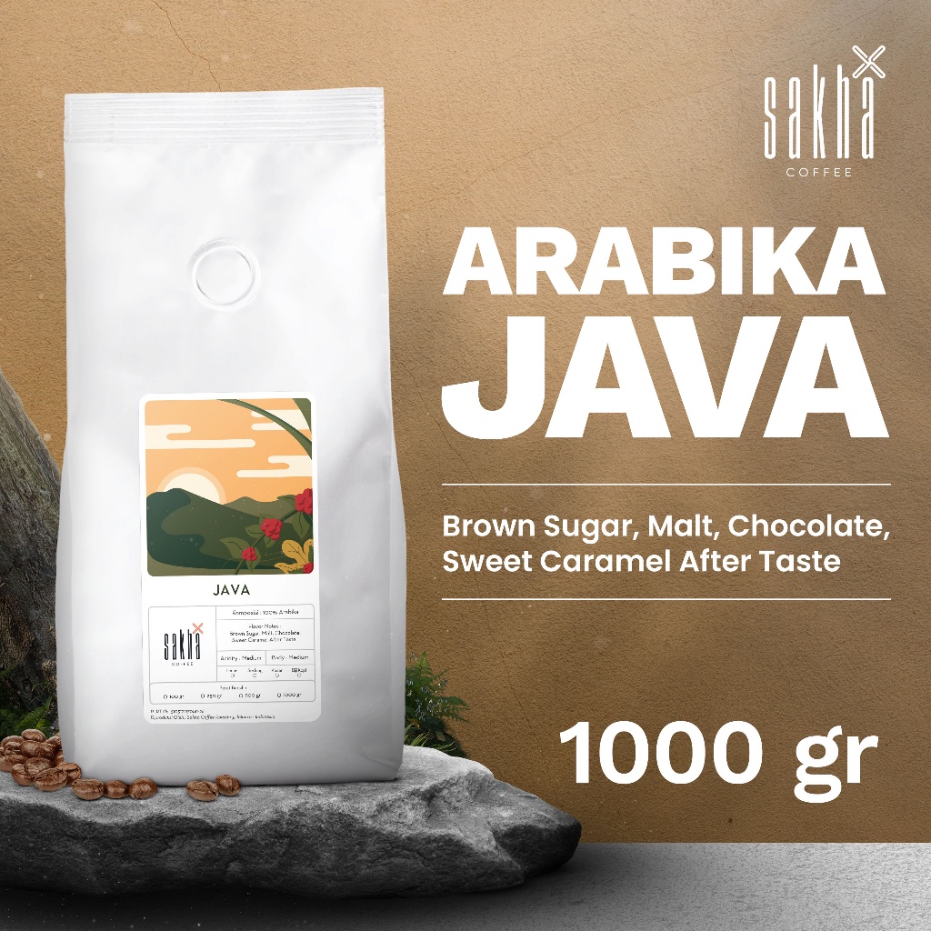 

Sakha Coffee Biji Kopi Bubuk Arabika Jawa Java Arabica Coffee Roast Beans 1Kg 1 Kg Sakha Coffe