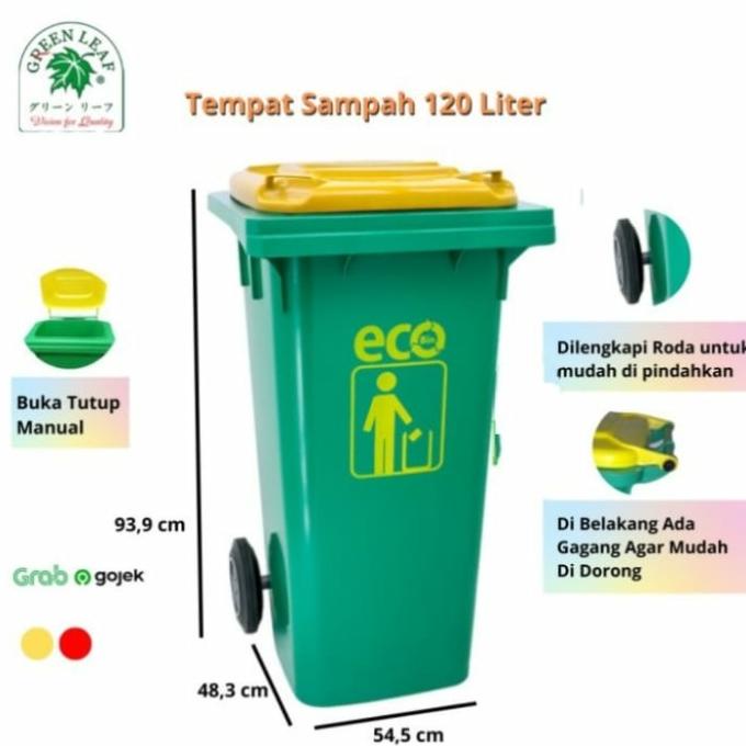 Tong Sampah Besar Roda 120 Liter Tebal/Tempat Sampah Roda 120 Liter