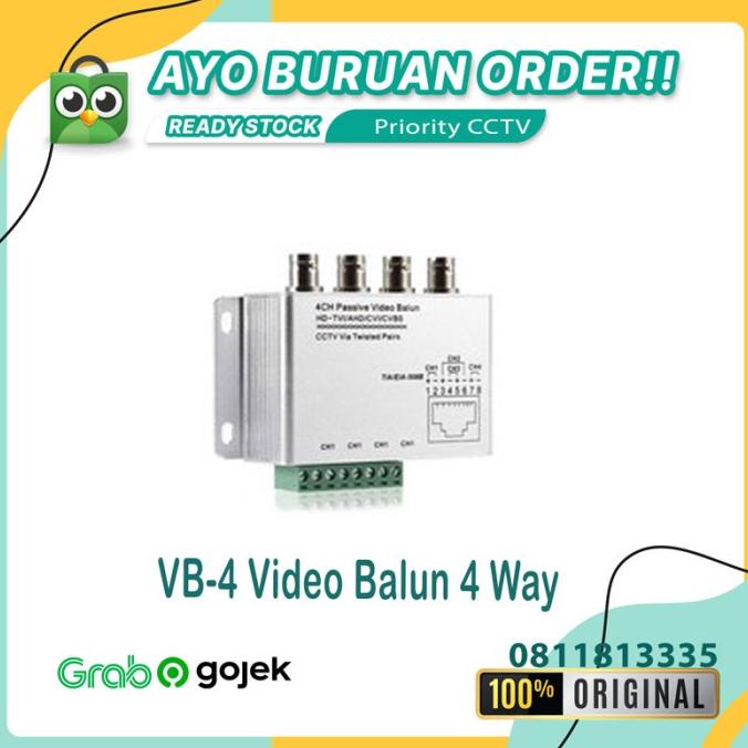TERBARU  Video Balun 4CH Passive UTP Transceiver (1 Set 2 Pcs)