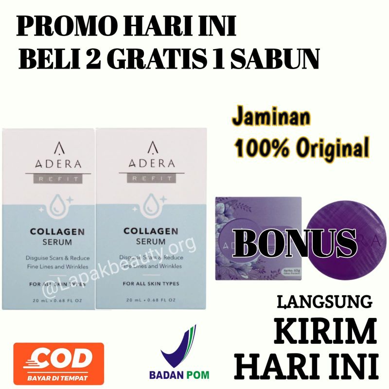 Serum Refit Adera collagen Serum pelembab dan menyamarkan bekas luka dan noda hitam kerutan asli ori