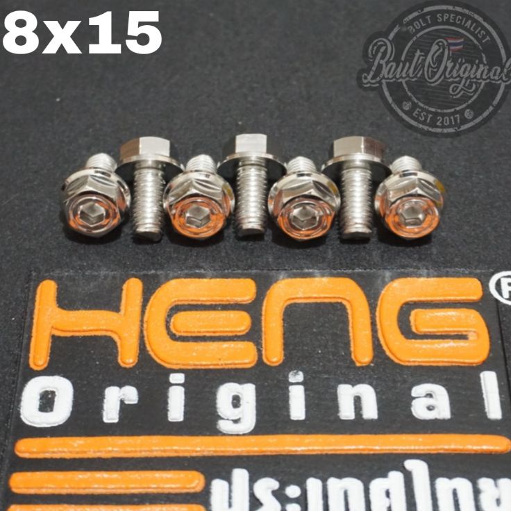 CFJV8077  baut probolt 2kunci 2 kunci stainless 8x15 drat 12 panjang 1.5cm original heng thailand si