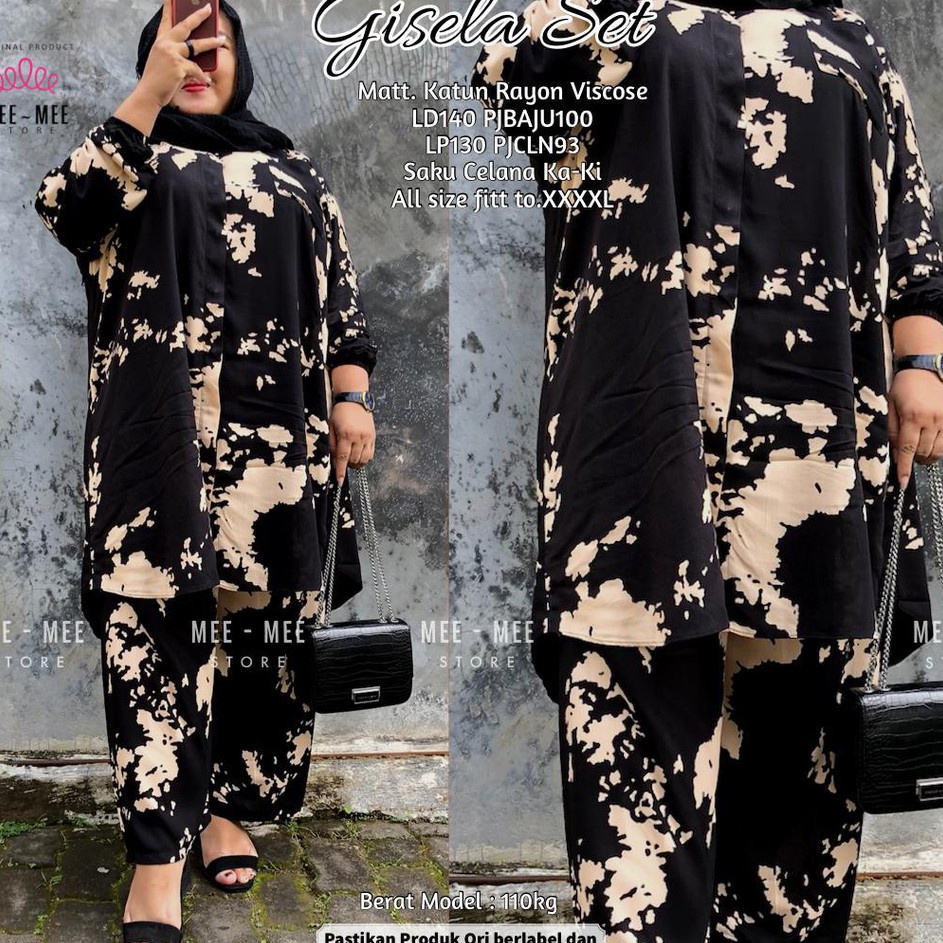 YMWD3468  Setelan Jumbo ld 110 120 130 140 150 One Set Rayon Terbaru Setcel Big Size Wanita Gisela F