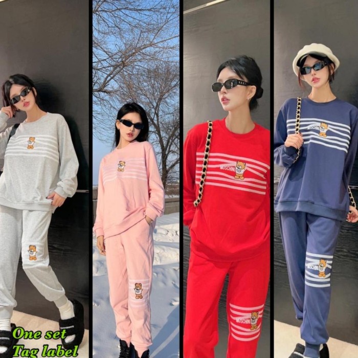 set stelan training import fashion wanita premium good quality bear d