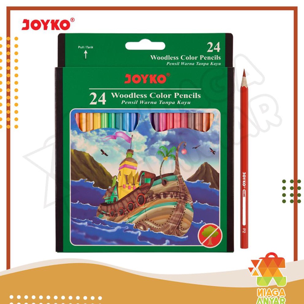 

Diskon Bulan Ini JOYKO Pensil Warna 24 Warna CP-104 / Woodless Color Pencils Hexagonal Grips Joyko Panjang isi 24 Pcs