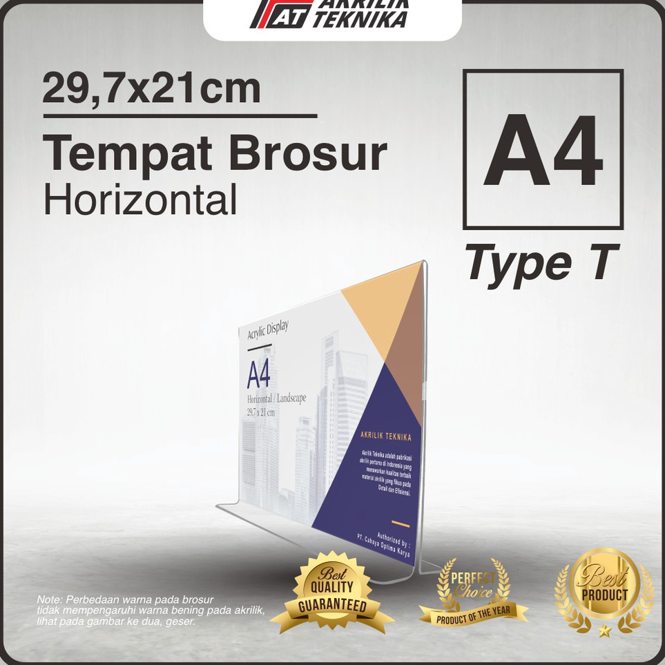 

Tren Baru TEMPAT BROSUR / TENT HOLDER AKRILIK DISPLAY LANDSCAPE A4 2 SISI