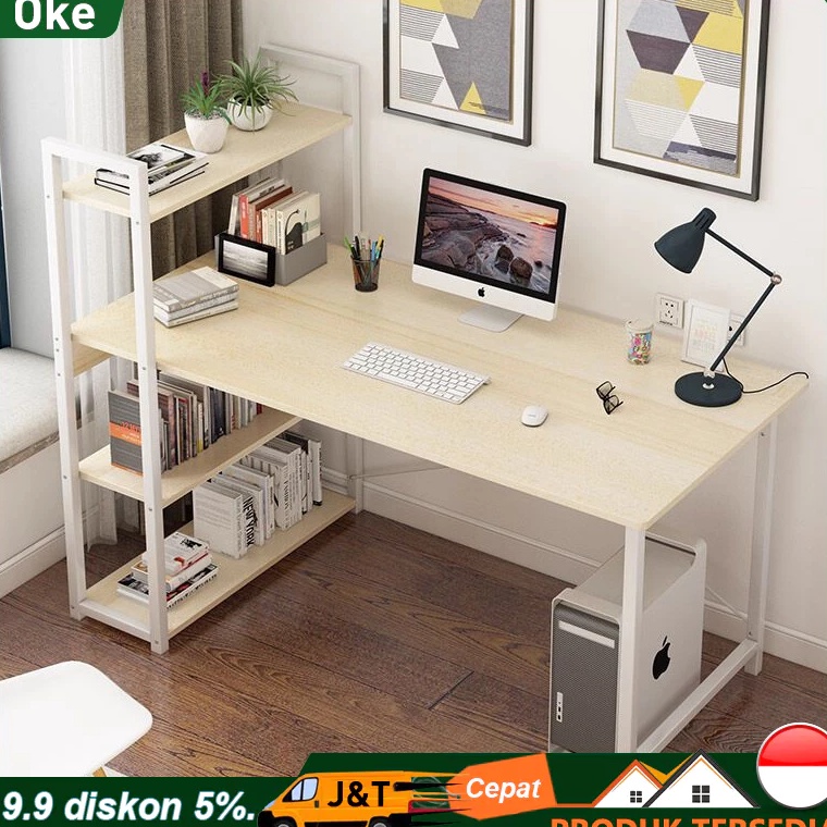 Top Sale.. OKE Meja belajar/Meja/Meja kerja/meja komputer/Meja Belajar dengan Rak Buku/meja tulis se