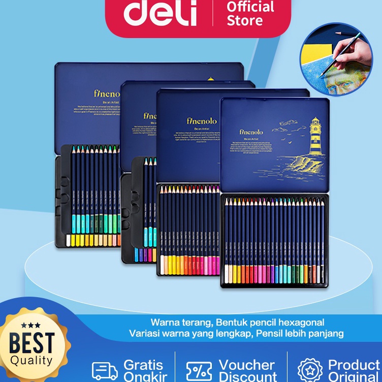 Big Sale Deli Colored Pencil / Pensil Warna 24 36 48 72 Warna Lebih Panjang Teknologi Hybrid EC122 M