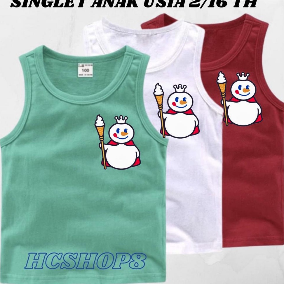 MGMQ2472  Singlet Anak baju kaos anak Logo MIXUE Unisex Ideal Usia 2-16th Singlet Anak Anak Pakaian 