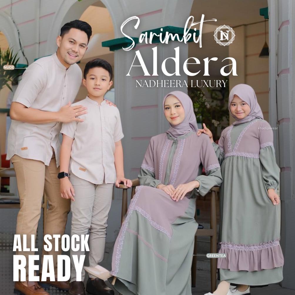 BEST SELLER [READY STOCK] NADHEERA LUXURY ALDERA FAMILY GAMIS KOKO GREENTEA & NUDE SARIMBIT LEBARAN 