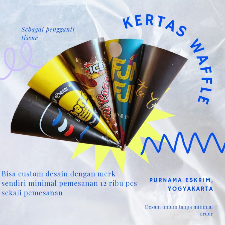 

GXPZ3327 kertas pegangan waffle cone