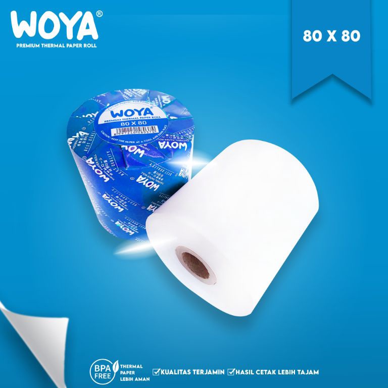 

CQSS0213 WOYA Kertas Kasir Struk Paper Roll Termal 80x80mm Thermal POS Printer Parkir Antrian 80mm 79 80 x 80 80x80 mm