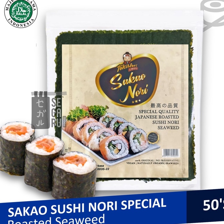 

XTNN6945 Sakao Gold Sushi Nori 50 Lembar