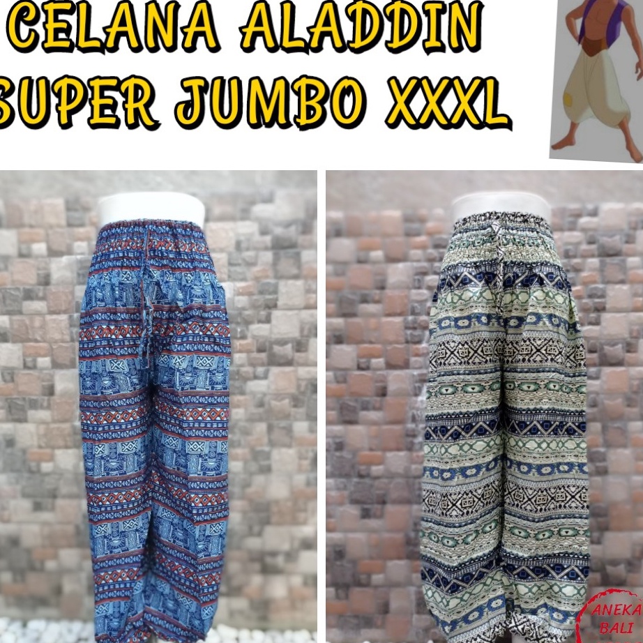[H☎3 K] Celana Alladin Super Jumbo Bali U-XXXL, celana panjang wanita , celana kulot jumbo murah, al