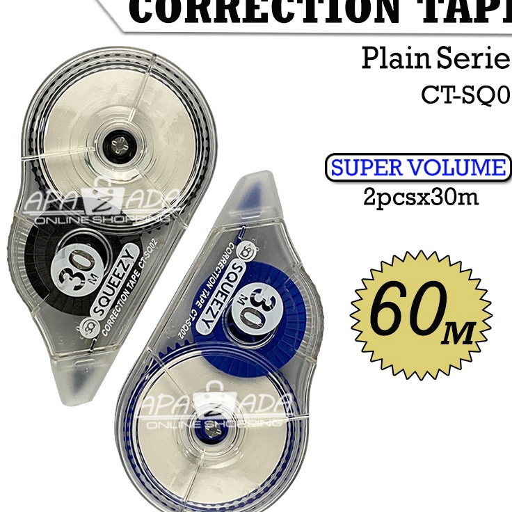 

QQJC5176 XG34448 Apazada - Correction Tape 30M Isi 2 / Tip-ex / Tip-ex kertas / Correction Pen CT-SQ02 / Tipex Roll Murah Berkualitas Bisa Cod