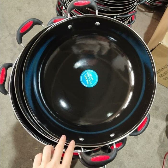✅KLH✅ Wajan Enamel Merk Texania 34 Cm DISKON