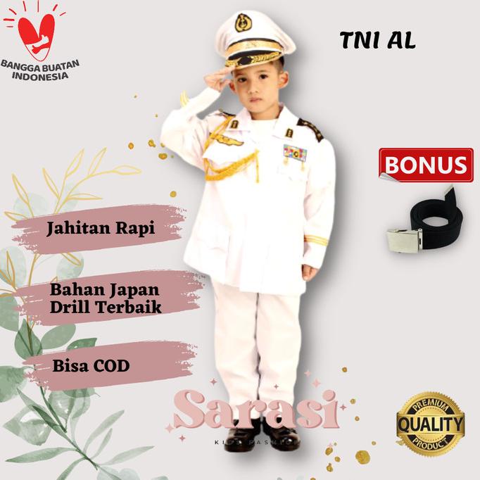 Baju tni al anak laki laki kostum tni al angkatan laut anak laki laki