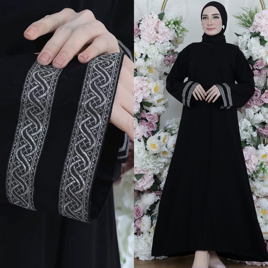 [G☞F A) Gamis Terbaru Abaya Hitam Jetblack Athifah BUSUI Abaya Turkey Polos Simple Dress Muslim Baju