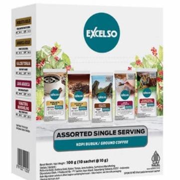 

:>:>:>:>] Excelso Kopi Bubuk Assorted Single Serving 10 x 10 gram Ground Coffee